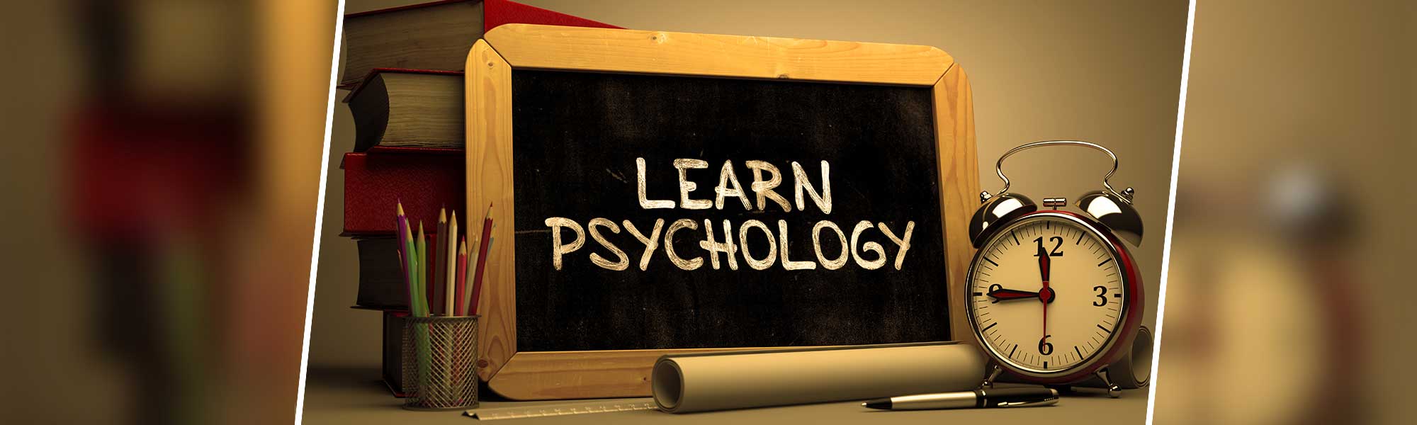 Learn Psychology written on a blackboard
