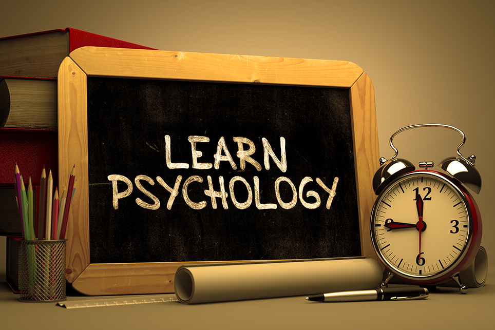 Learn Psychology written on a blackboard