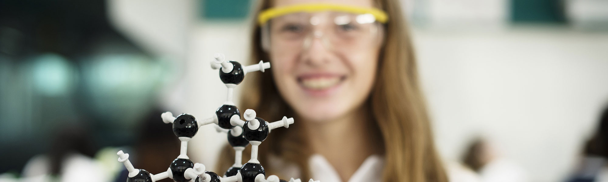 A female student in a lab