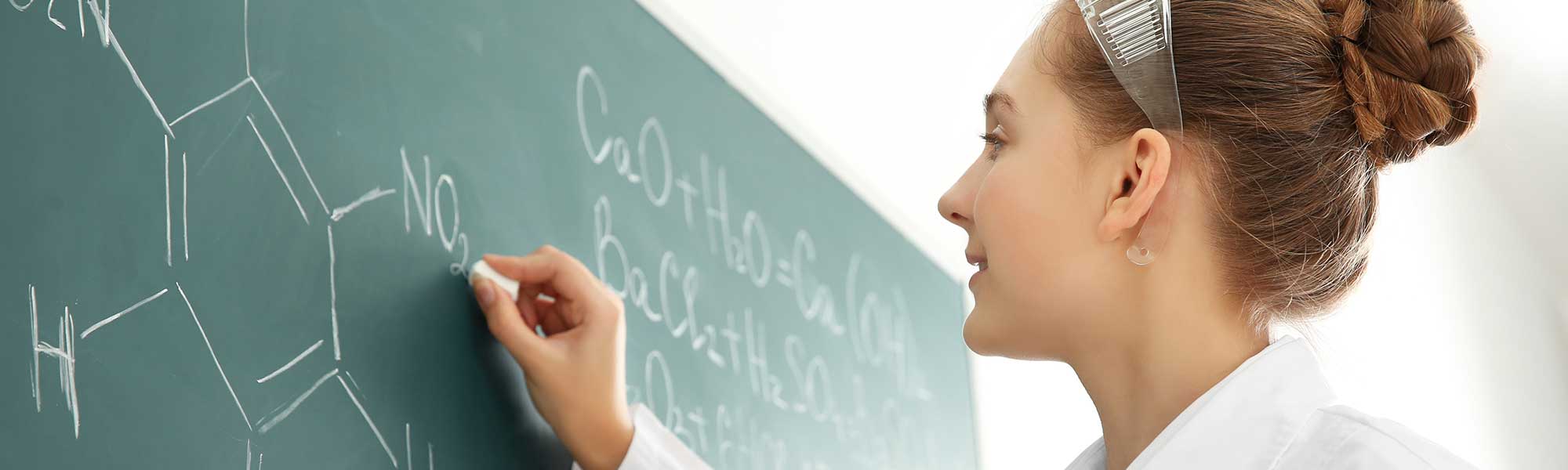 A female student in class