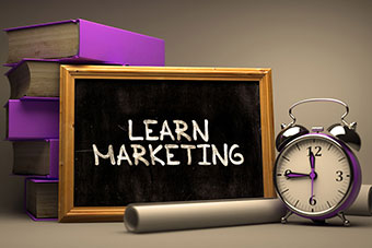 Learn marketing on a blackboard