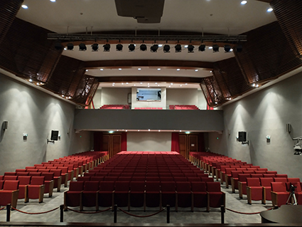 View from stage of Auditorium towards control room