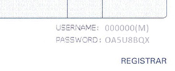 Username and password