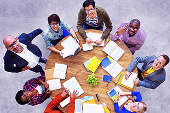 A group of people around a table