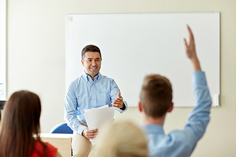 Teachers with students in class